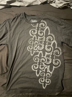 Creative Recreation Black Long Sleeve Tee with Gray Ornamental Graphic